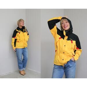 1990's Vintage L.L. Bean Color Block Anorak Trail Hiking Parka ~ Women's MD LG